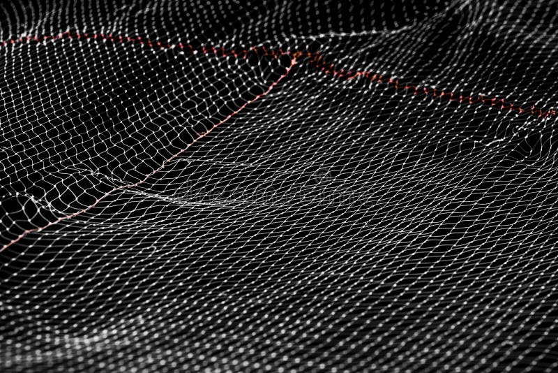 White Fish Net with Red Line and Black Background, Close Up of White  Crisscross Lines Stock Photo - Image of material, fishing: 174451216