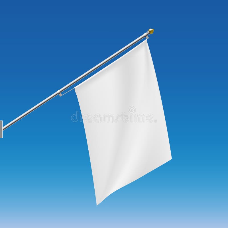 White Flag. Stock Illustration. Stock Vector - Illustration of label