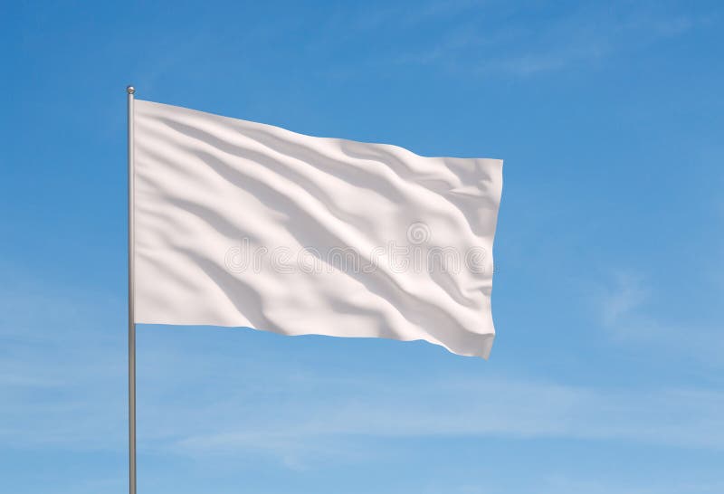 White flag isolated stock photo. Image of object, display 15992766