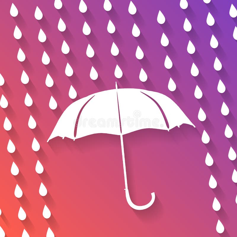 Umbrella and rain drops stock vector. Illustration of environment ...