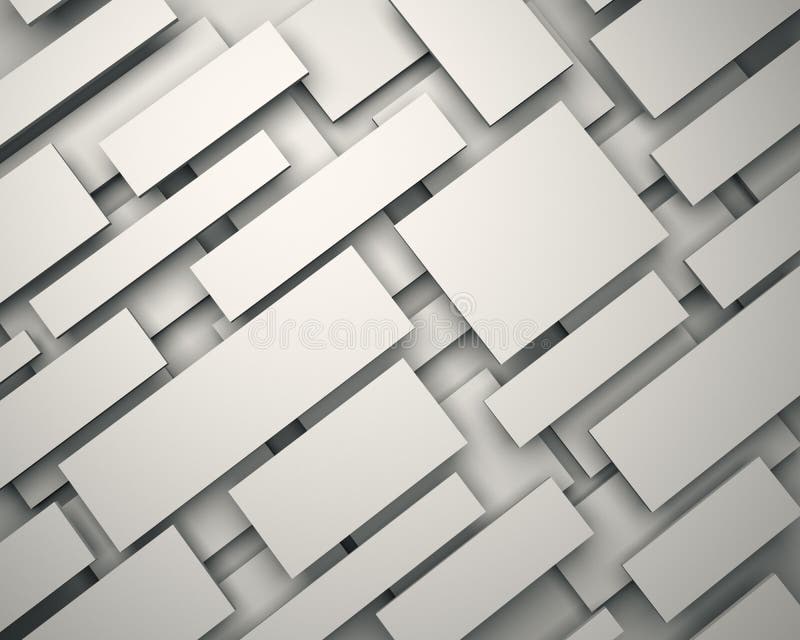 White Floating 3D Panels Background Stock Illustration Illustration