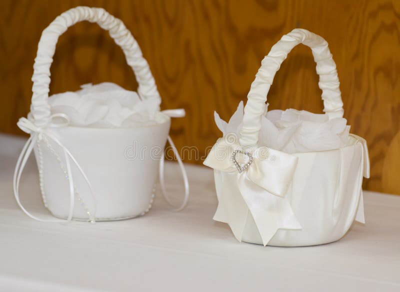 White flower baskets stock photo. Image of bridal, cute 115005046