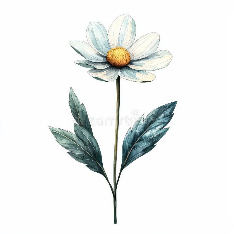 White Flower with a Yellow Center