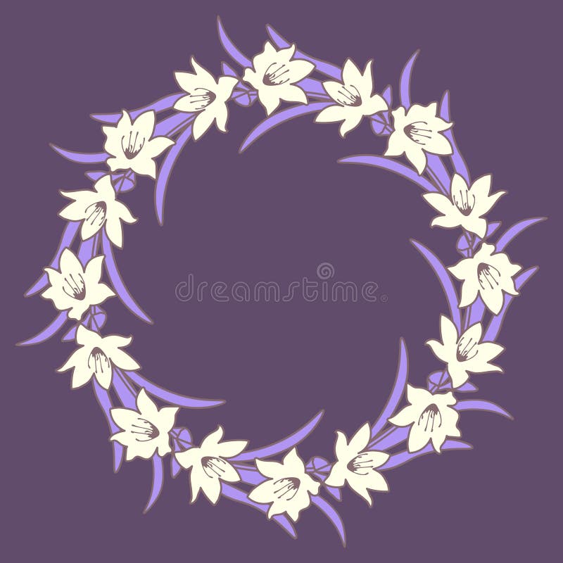 White flowers wreath stock vector. Illustration of stylized 273300932