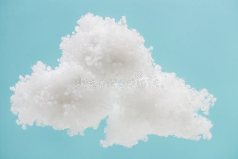 White Fluffy Cloud Made of Cotton Wool Isolated on Blue Background ...