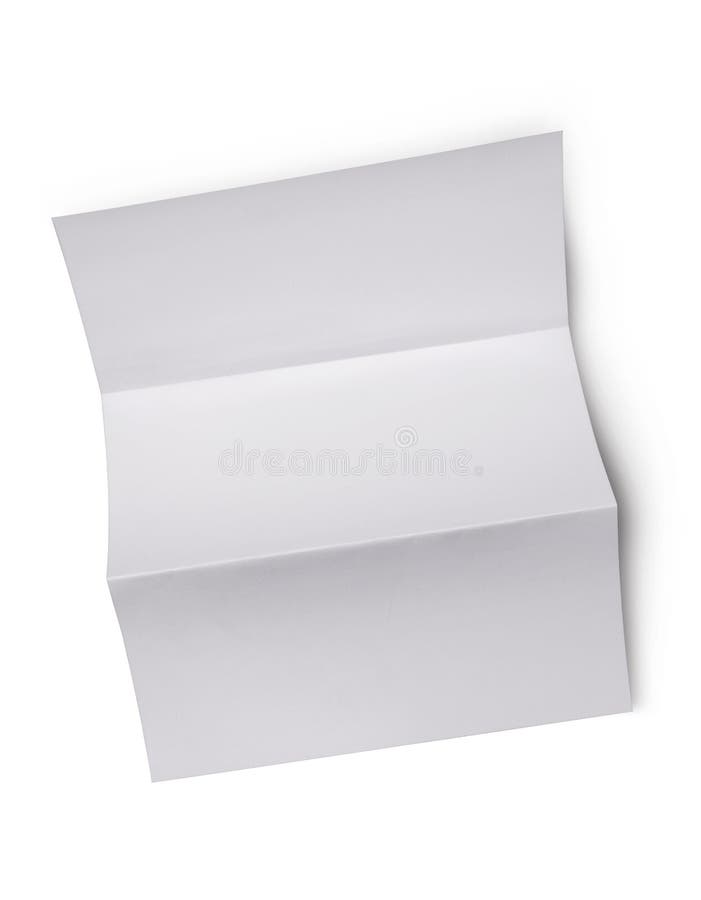 White Folded Blank Sheet Of Paper For Correspondence Stock Image