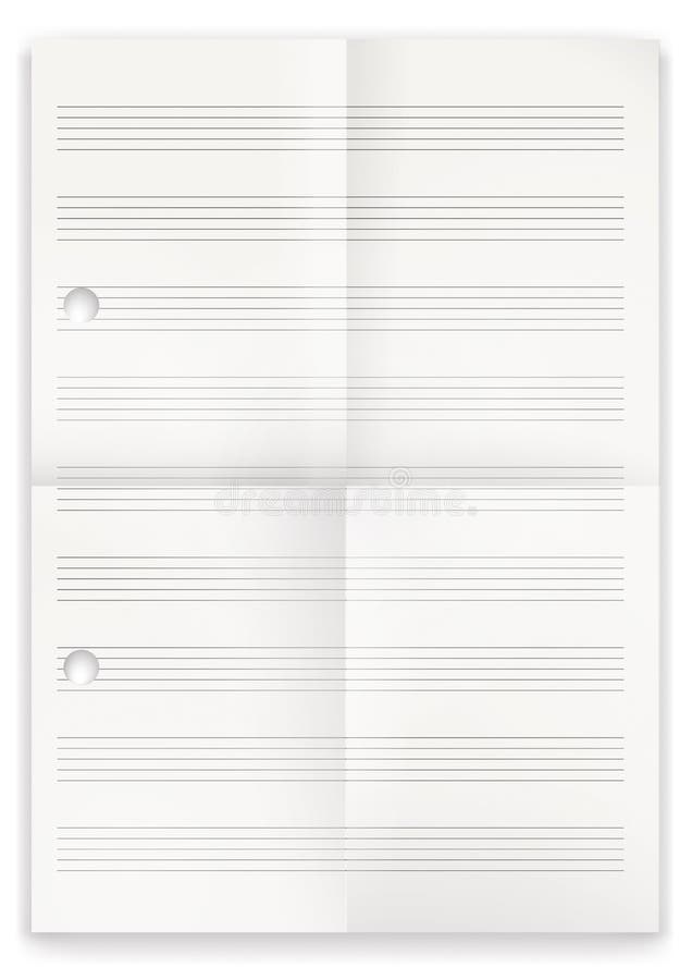 White Folded Music Notes Paper Stock Illustrations 6 White Folded Music Notes Paper Stock