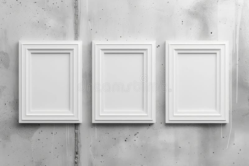 White Frame Texture Background, Realistic Square Frames, White Blank Picture Mockup Template royalty free stock image