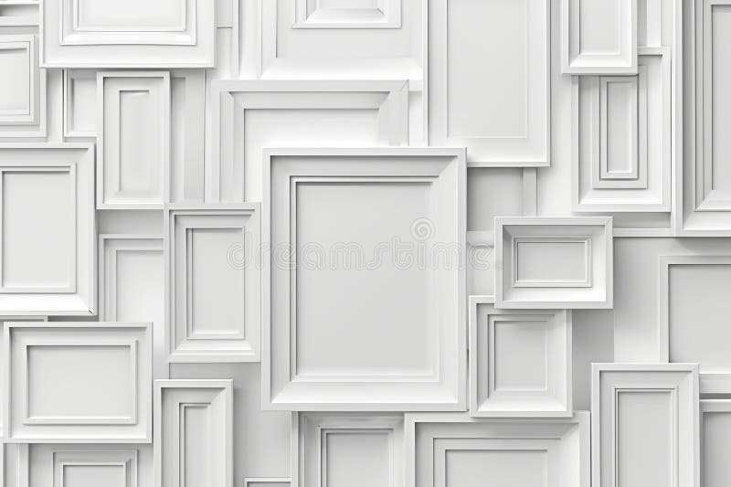 White Frame Texture Background, Realistic Square Frames, White Blank Picture Mockup Template vector illustration