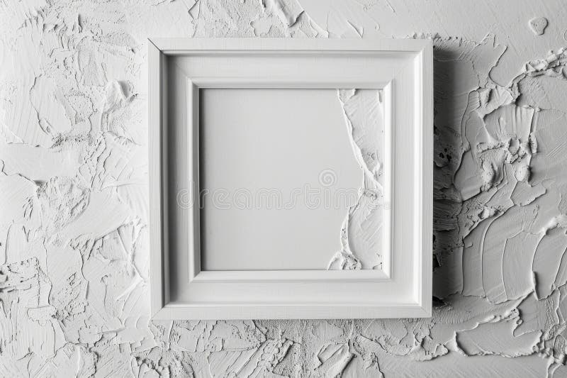 White Frame Texture Background, Realistic Square Frames, White Blank Picture Mockup Template with Copy Space, Abstract Generative AI Illustration AI generated