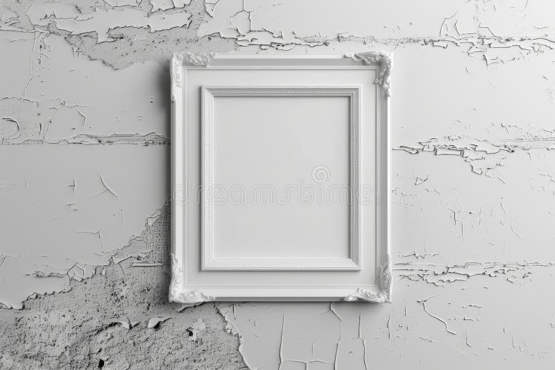 White Frame Texture Background, Realistic Square Frames, White Blank Picture Mockup Template stock photography