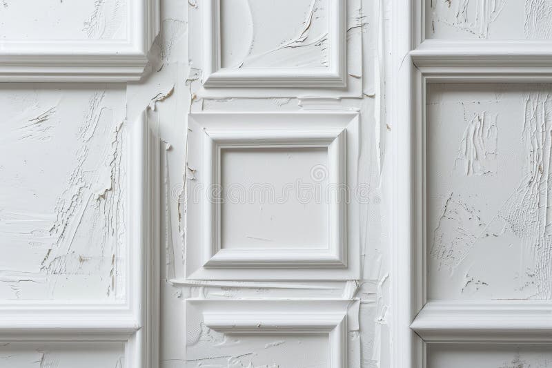 White Frame Texture Background, Realistic Square Frames, White Blank Picture Mockup Template stock photo