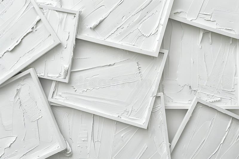 White Frame Texture Background, Realistic Square Frames, White Blank Picture Mockup Template royalty free stock photos