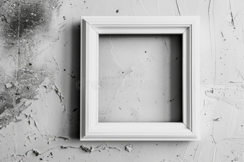 White Frame Texture Background, Realistic Square Frames, White Blank Picture Mockup Template stock photography