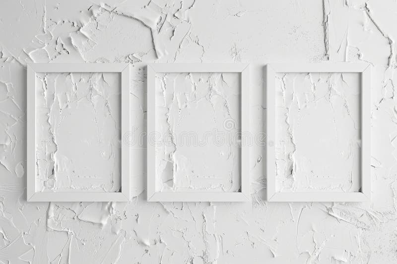 White Frame Texture Background, Realistic Square Frames, White Blank Picture Mockup Template royalty free stock photography