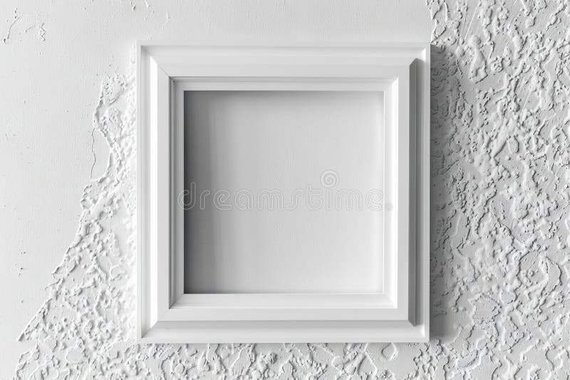 White Frame Texture Background, Realistic Square Frames, White Blank Picture Mockup Template stock photos