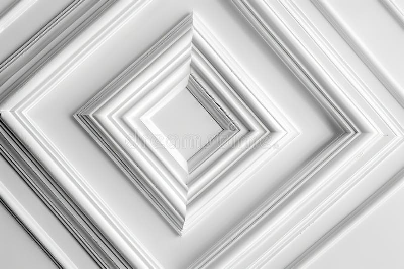 White Frame Texture Background, Realistic Square Frames, White Blank Picture Mockup Template stock illustration