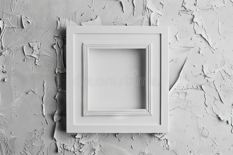 White Frame Texture Background, Realistic Square Frames, White Blank Picture Mockup Template stock photos