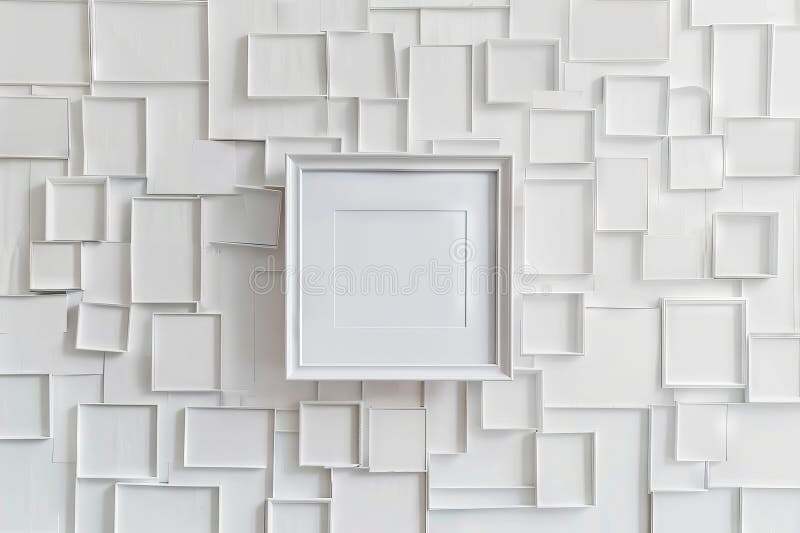 White Frame Texture Background, Realistic Square Frames, White Blank Picture Mockup Template royalty free stock photos
