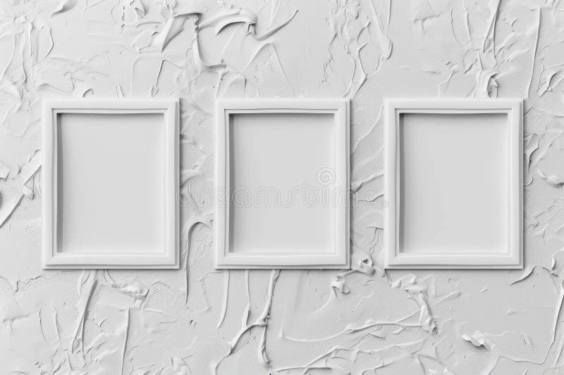 White Frame Texture Background, Realistic Square Frames, White Blank Picture Mockup Template royalty free stock images