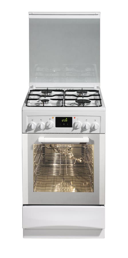 White free standing cooker stock image