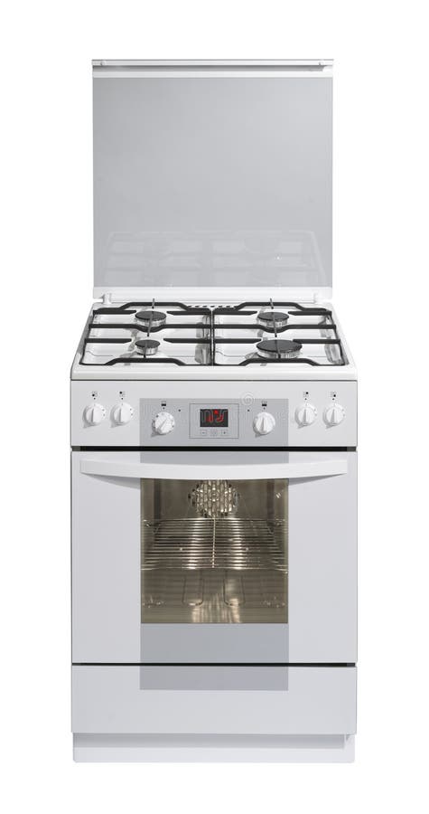 White free standing cooker stock images
