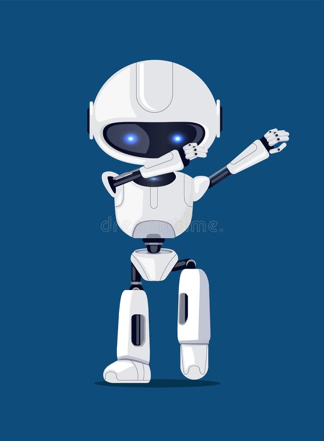 White Funny Dabbing Robot Card Vector Illusration vector illustration White Funny Dabbing Robot Card Vector Illusration vector illustration