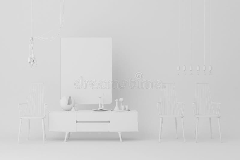 White Furniture on White Background Stock Illustration Illustration