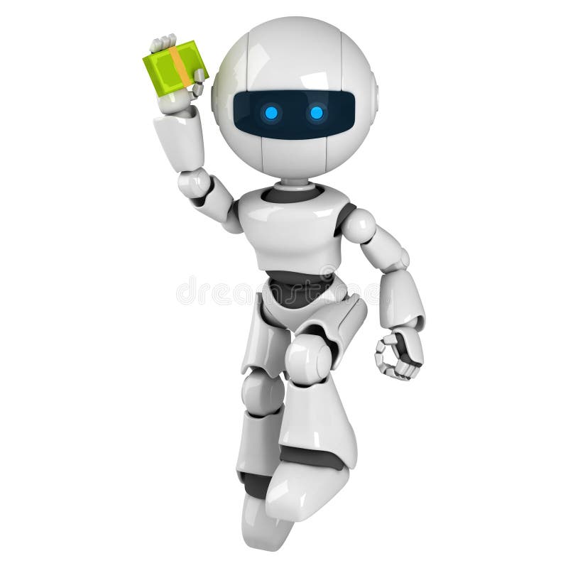White för hopppengarrobot vektor illustrationer