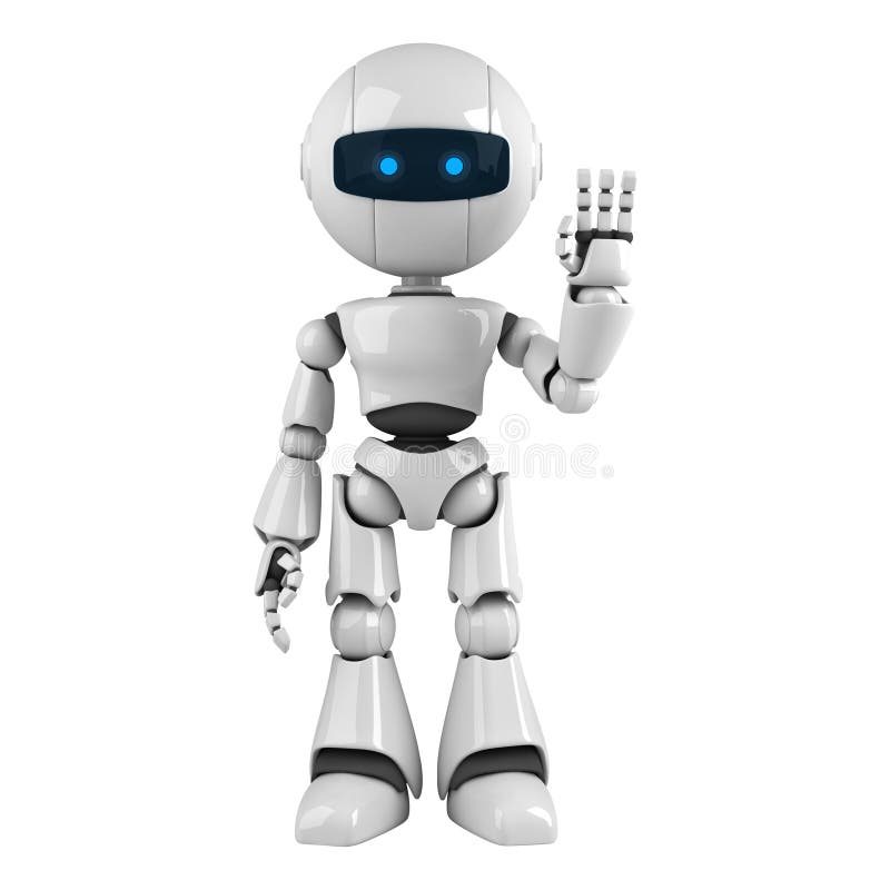 White för hälsningrobotstay vektor illustrationer