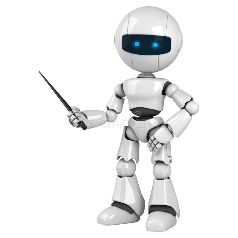 White för pekarerobotstay stock illustrationer