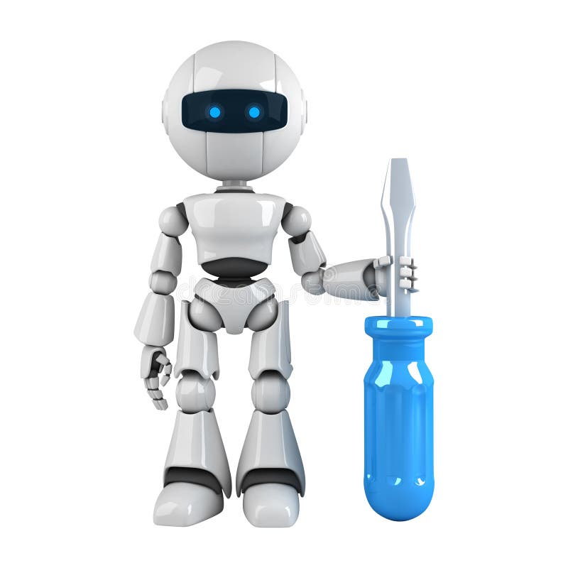 White för robotskruvmejselstay royaltyfri illustrationer
