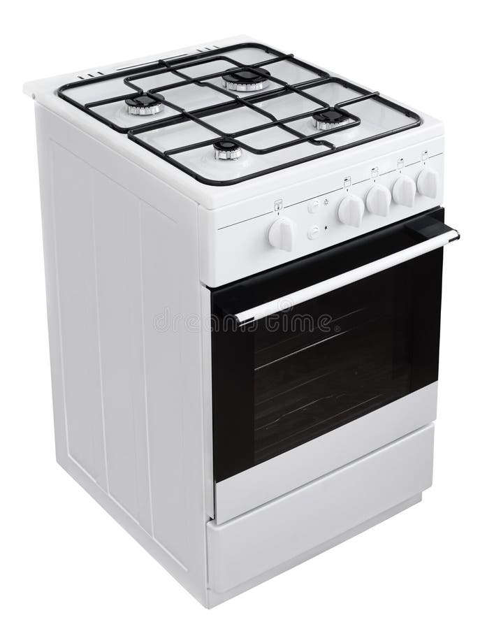 White gas cooker with clipping path royalty free stock photography