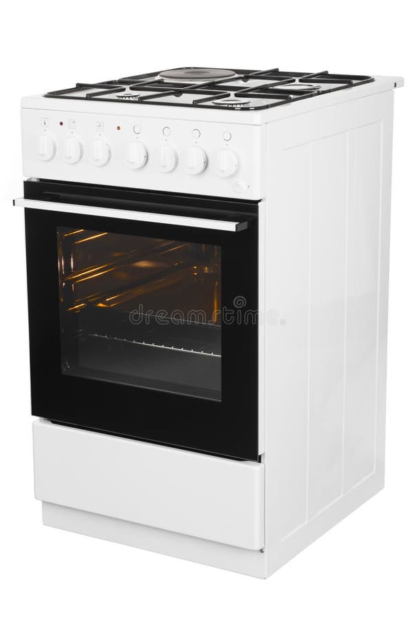 White gas stove isolated on a white background stock photos