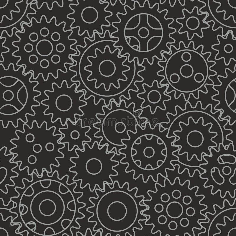 White Gears on a Black Background Vector Image Stock Vector