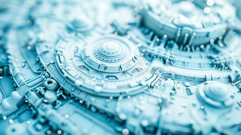 White generic abstract advanced technology device vector illustration
