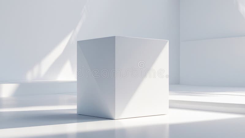 White Geometric Cube Abstract Background stock photography