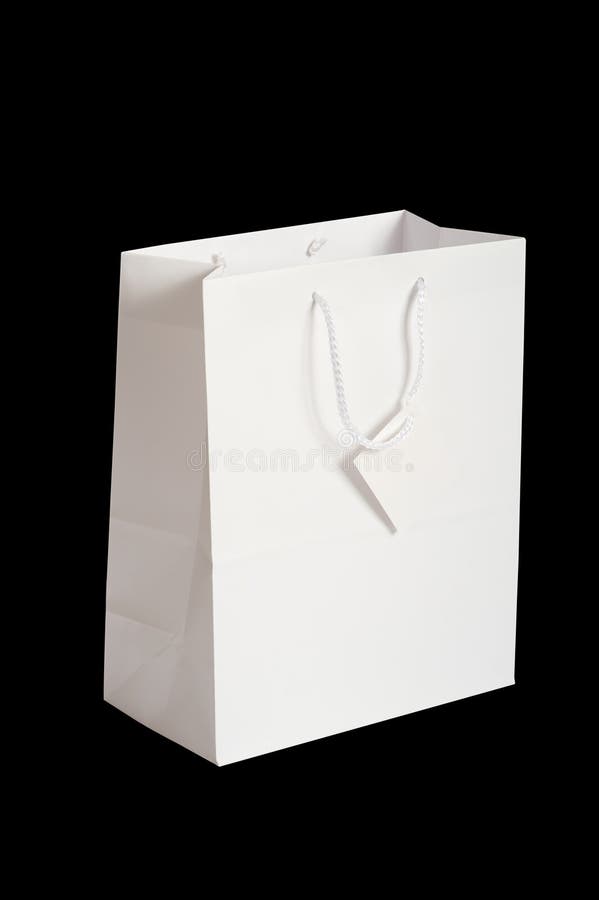 White Gift Bag stock photo. Image of single, background 6484152
