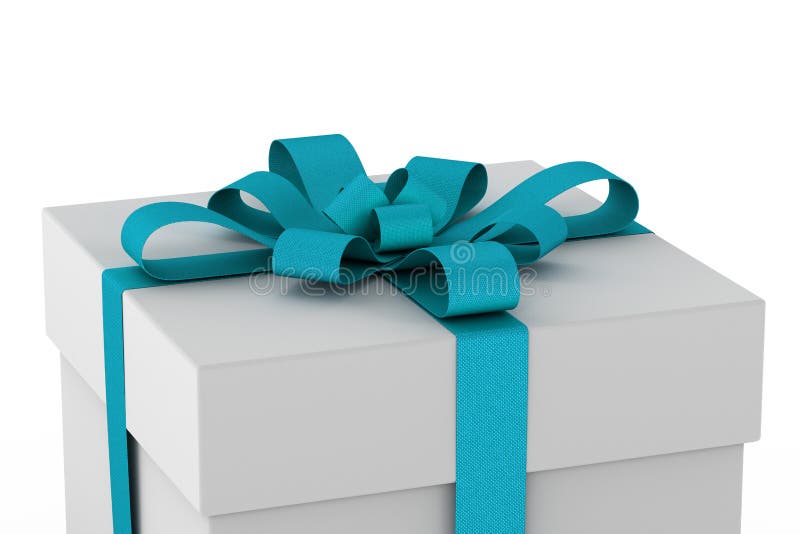 Open White Gift Box Blue Ribbon Bow Stock Illustrations 1,669 Open