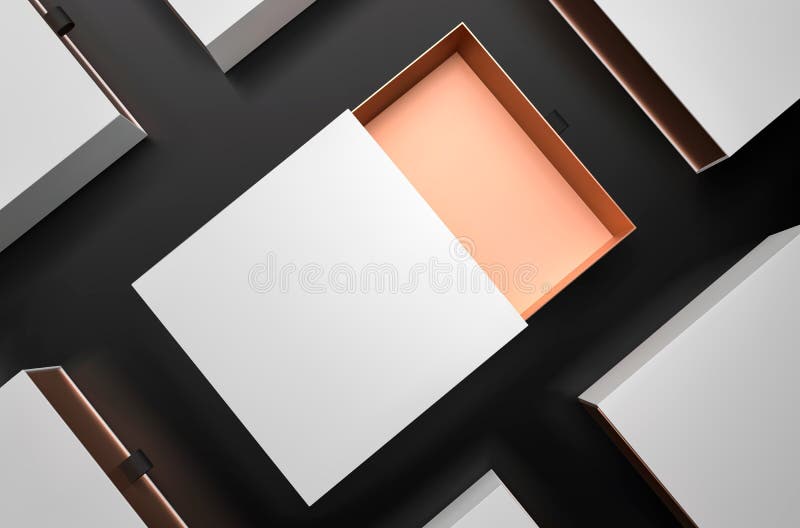 Download White Gift Box Top View Mock Up. Opened Box Christmas ...