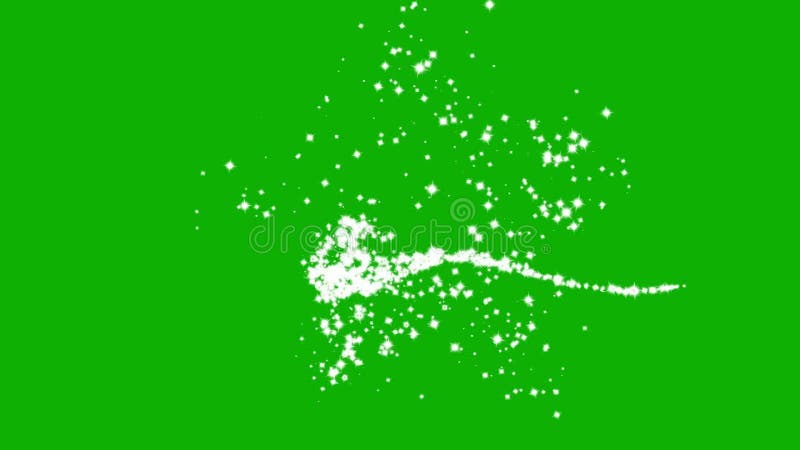 White Glitter Sparkles in Star Path with Green Screen Background Stock ...