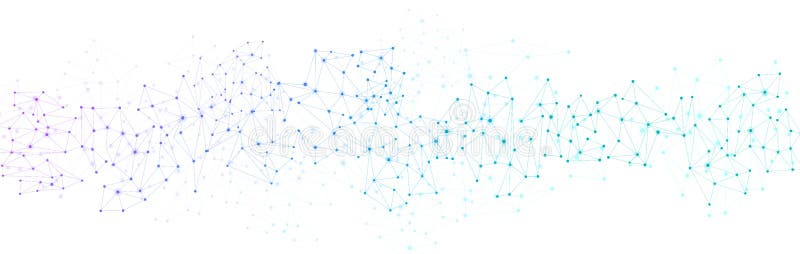 White global communication banner with colorful network. stock illustration
