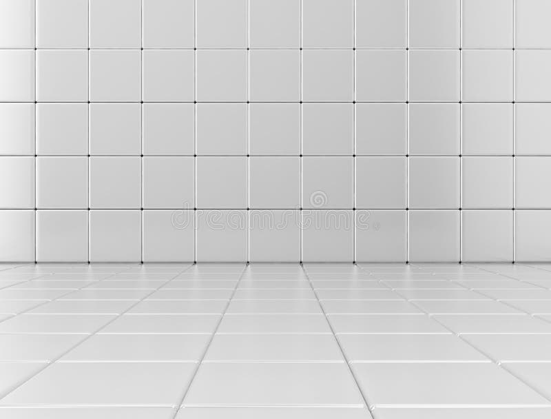 White glossy bathroom tile background floor and wall