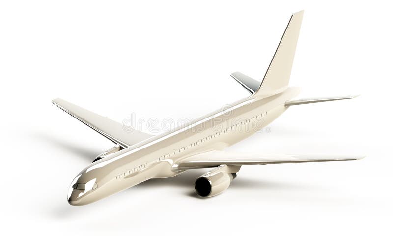 White glossy Boeing 757 aircraft vector illustration