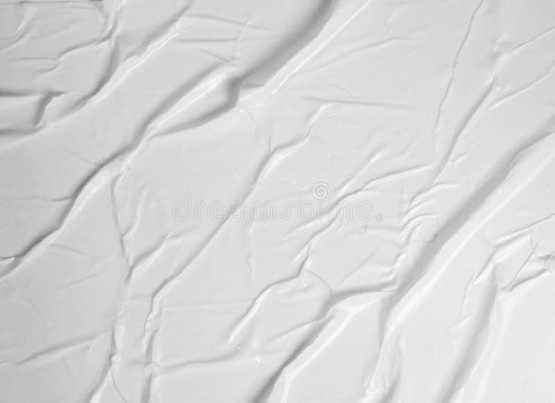 White Glued Paper Texture with Creases Surface Grunge Effect Stock