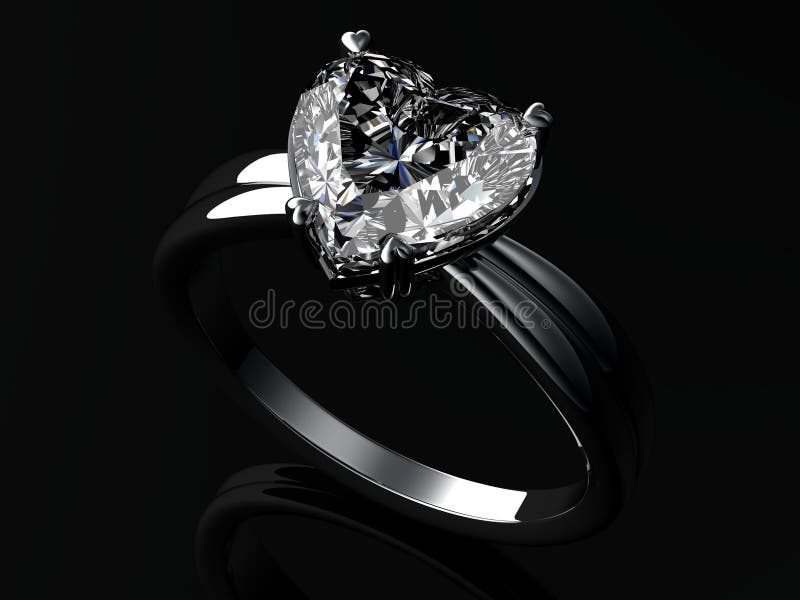 White gold engagement ring stock illustration. Illustration of round