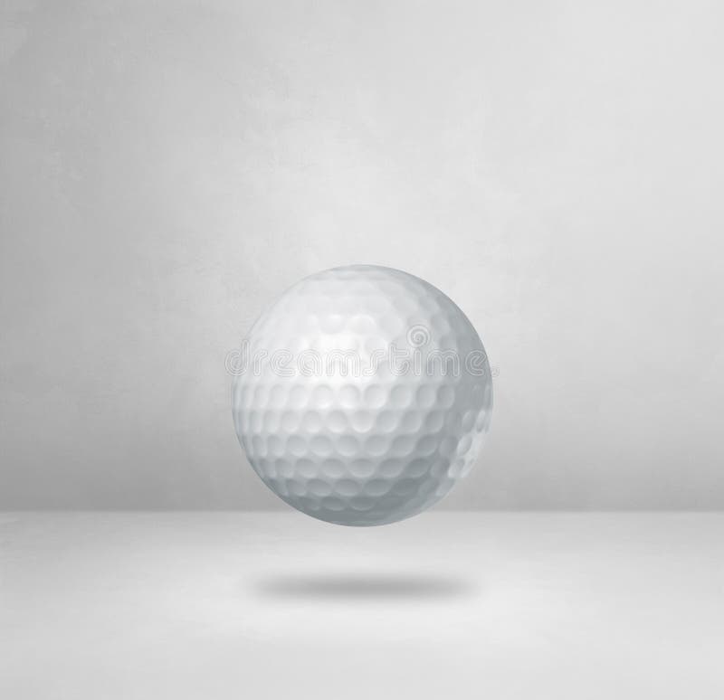 White Golf Ball on a Blank Studio Background Stock Illustration
