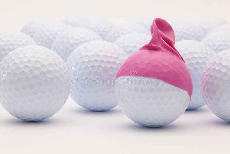White Golf Balls With Funny Cap On The White Background. Stock Image Image of empty, gnome
