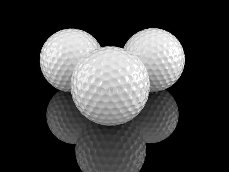 White Golf Balls with Ground Reflection Stock Image Image of hole