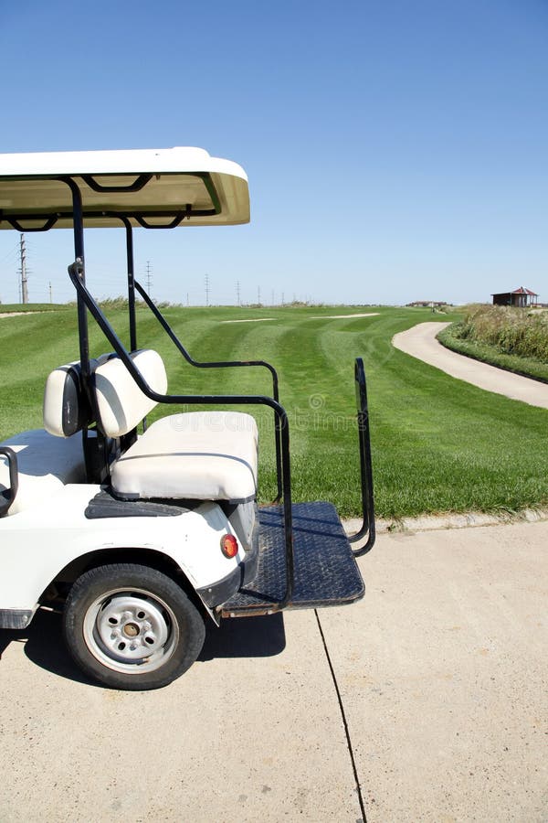 White Golf Carts at the Green Golf Course Stock Photo Image of lawn